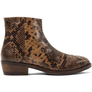 Lazamani - Beverly Dames Enkellaarsjes Leer Biscuit - Maat 36