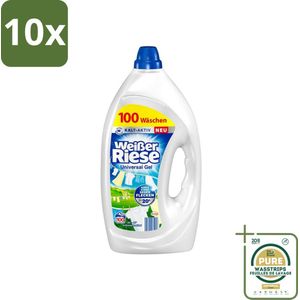 10 x Weißer Riese - Wasmiddel - Gel - Witte Was - 4.5L - 100 Wasbeurten - Grootverpakking - Wasmiddel Gel - Witte Was - Reinigingsmiddel - Stralende Witte Was - Hardnekkige Vlekken