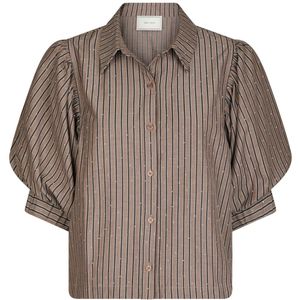 Neo Noir - Etta soft stripe stone shirt - 166416 - 210 Brown