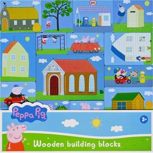 Houten bouwblokken Peppa Pig.
