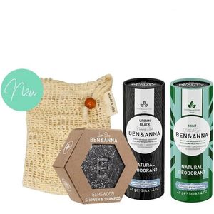 BEN&ANNA - Wild Bundel - Deo Urban Black en Mint 40gr - Love soap Elmswood - Zeepzakje - 4 Pak