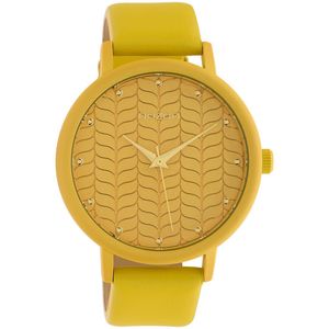 OOZOO Timepieces - Mosterd gele horloge met mosterd gele leren band - C10655