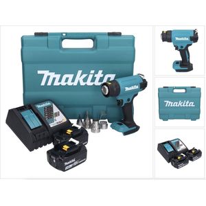 Makita DHG 181 RFK snoerloos heteluchtpistool 18 V 150 - 550°C + 2x accu 3.0 Ah + lader + koffer