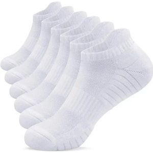 ADA® - Sportsokken dames wit - Compressiesokken - Enkelsokken - Sneakersokken - Ademend - Cushion - 35-39 - Wit - 3 paar