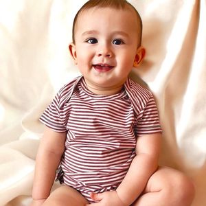Babyrompertje met korte mouwen OrganicEra Organic Baby bodysuit gestreept