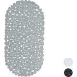 Relaxdays antislip douchemat - antislipmat stenen look - grijs zwart wit - grijs