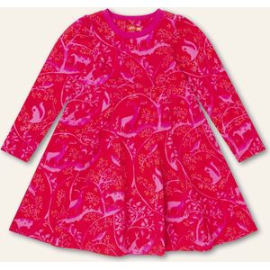 Dearest jersey dress 20 AOP Forest life Red: 152/12yr