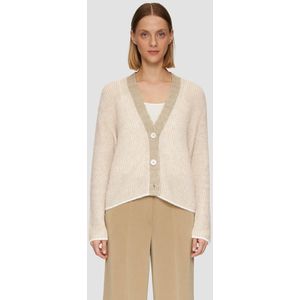 Vest - Tweekleurig - Relaxed-fit - V-hals - Geribde Textuur