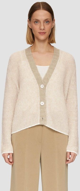 Vest - Tweekleurig - Relaxed-fit - V-hals - Geribde Textuur