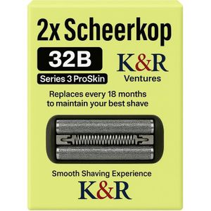 K&R Ventures - Universele Elektrische Scheerkop - Compatibel met Braun Series 3 (32B) - 2 Stuks - RVS Precisie Scheerkop