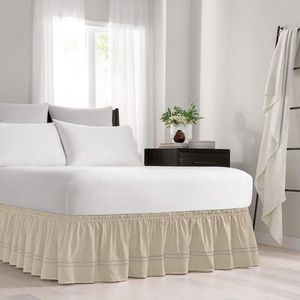 Elastische omslag Rond Bedrok - EASY FIT Baratta - Gemakkelijk aan/uit - 45 cm Val - Queen/King Camel