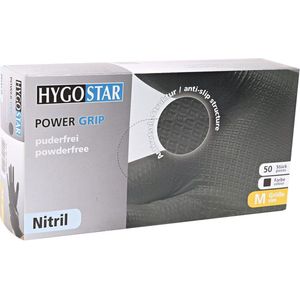 HYGOSTAR nitril handschoen POWER GRIP ZWART - maat XL - poedervrij