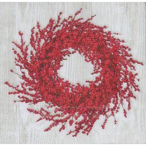 Servetten Berries Wreath 33 x 33 cm