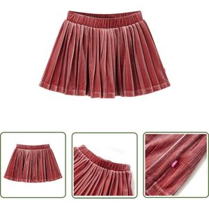 vidaXL Meisjes Rokje - Kinderrokje - Kinderrokje geplooid 116 middelroze - Roze Rokje - Fluweel Rokje - Kindermode