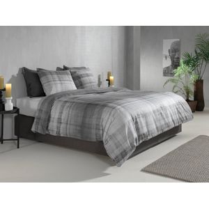 Zo!Home Marley Dekbedovertrek - Flanel - Lits Jumeaux - 240x200/220 cm - ink black