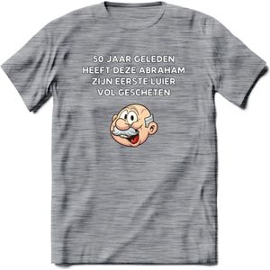 50 jaar geleden T-Shirt | Grappig Abraham 50 Jaar Verjaardag Kleding Cadeau | Dames – Heren - Donker Grijs - Gemaleerd - 3XL