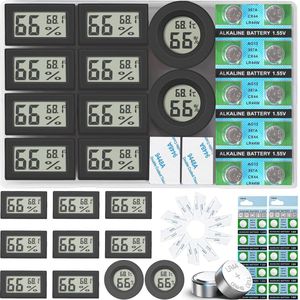 10-Pack Digitale Kamerthermometer en Hygrometer met Groot LCD Scherm voor Binnengebruik