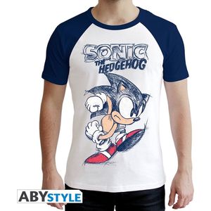 SONIC - Tshirt Sonict man SS white & blue - premium