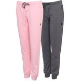 2-Pack Donnay - Stretch Joggingbroek met Elastiek (Jana) - Sportbroek - Dames - Pink/Charcoal (1346) - maat S