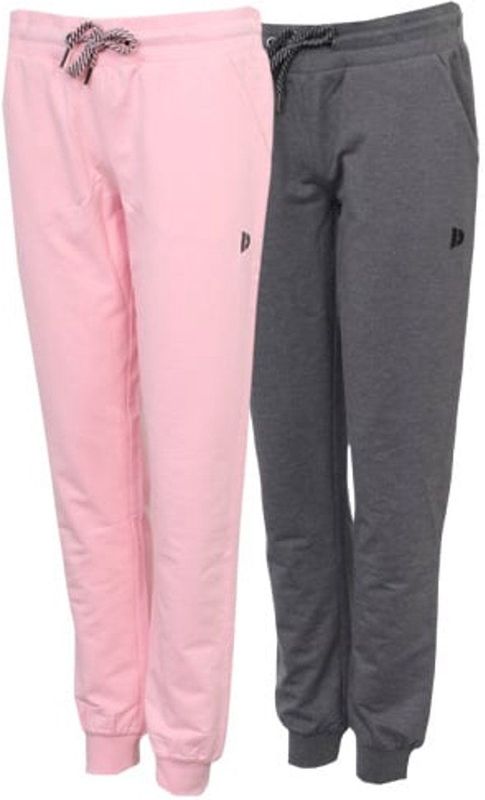 2-Pack Donnay - Stretch Joggingbroek met Elastiek (Jana) - Sportbroek - Dames - Pink/Charcoal (1346) - maat S
