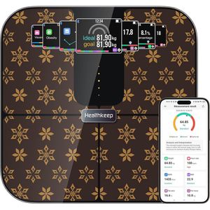 Bluetooth Personenweegschaal met TFT-kleurendisplay en ITO-technologie - 25 Lichaamsgegevens, Tot 180 kg