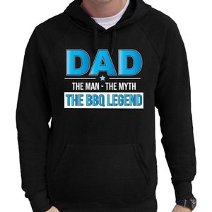 The bbq legend barbecue hoodie zwart - cadeau sweater met capuchon voor heren - verjaardag / vaderdag kado L