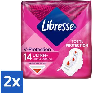 Libresse – Inlegkruisjes – Invisible Normal Clip – Discreet en flexibel – 14 Inlegkruisjes - Voordeelverpakking - 2 stuks