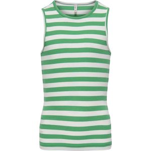Kids ONLY Kogkenya Rib Strike tanktop Longsleeve groen-wit 134/140