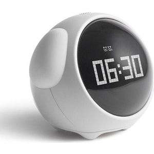 Multifunctionele elektronische wekker voor studenten met slim nachtlampje voor kinderen (wit)