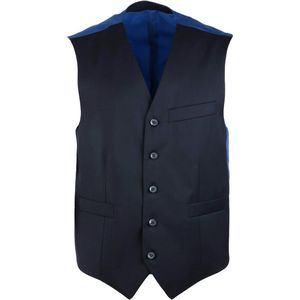 Suitable - Gilet Piga Wol Donkerblauw - Heren - Maat 44 - Slim-fit