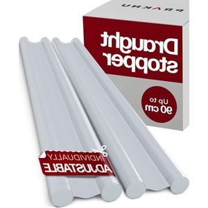 2 tochtstrips deuren tot 90 cm - Dubbelzijdige bescherming - Energiebesparend - Op maat snijden - Gemakkelijk reinigen - Wit - Tussendeur - Extra isolatie
