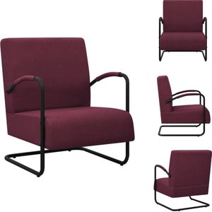 vidaXL Relaxfauteuil - Paars/Zwart - Stof - 64.5 x 77 x 84 cm - Comfortabel - Fauteuil