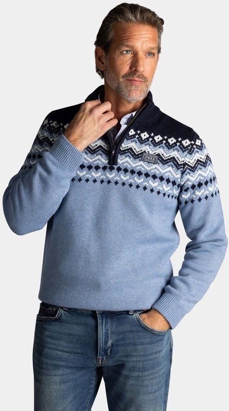 NZA - Blauwe - Wollen Half Zip Pullover