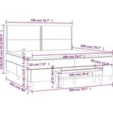 vidaXL - Boxspring - met - matras - stof - blauw - 200x200 - cm