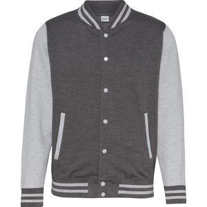 Awdis Unisex Varsity Jacket (Houtskool/Heather Grey)