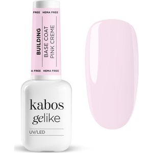 Kabos Kleurrijke basis voor opbouw Gelike Building Base Coat Pink Creme / Roze crème 10ml