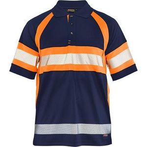 Blaklader UV-Poloshirt High Vis Klasse 1 3338-1051 - Marineblauw/Oranje - XXL