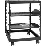 VEVOR 12u Open Frame Server Rack 58.5-101.6cm/23-40"" Verstelbare Diepte Vrijstaand/Wandgemonteerd Netwerk Server Rack 4 Posten Av Rack Met Wielen voor Al Uw Netwerk It Apparatuur Av Apparatuur