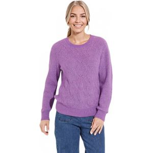 Zachte opengewerkte trui van gerecyclede vezels en wol