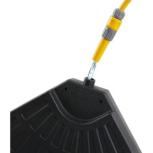 LIFA GARDEN Vulbare verzwaringstegels - Voetstuk voor hangende parasol in zwart - Te vullen met zand of water tot 50 kg - Weerbestendig - 100 x 100 x 8 cm