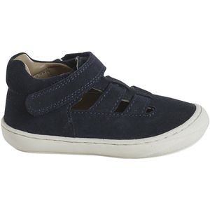 Babysandalen met klittenbandsluiting van leer voor de eerste stapjes marineblauw