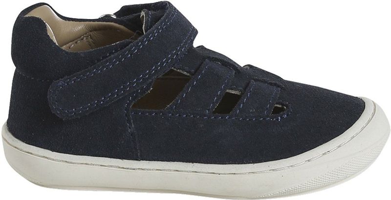 Babysandalen met klittenbandsluiting van leer voor de eerste stapjes marineblauw