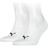 Puma Unisex Footie High Cut (2-pack) - unisex onzichtbare sokken - wit - Maat: 43-46