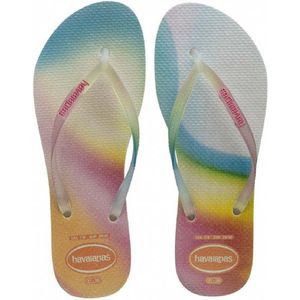 Havaianas Slim Metallic Rainbow Dames Slippers - Beige - Maat 39/40