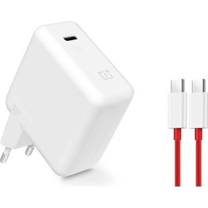 Originele OnePlus Warp Charge 65W USB-C Snel Lader Wit met kabel
