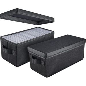 Zylo® Cd Opbergdoos - Cd Opbergsysteem - Cd Koffer - Zwart - 44cm x 14cm x 20cm