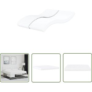 The Living Store Schuimmatras hardheid H2 H3 200x200 cm wit - Schuimmatras - Matras Kopen - Zwevende Matras - Boxspring Matras - Topper