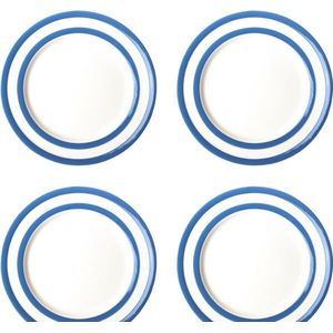 Cornishware Blue Main Plates platte borden 28 cm (set van 4) - Cornishblue dinerbord