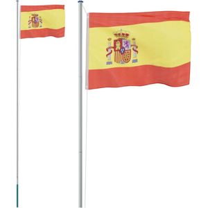 vidaXL-Vlag-met-vlaggenmast-Spanje-6,23-m-aluminium