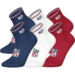 Quarter Socks 6-pack met Officiële NFL Logo - Comfortabel en Ideaal voor Sport en Dagelijks Gebruik